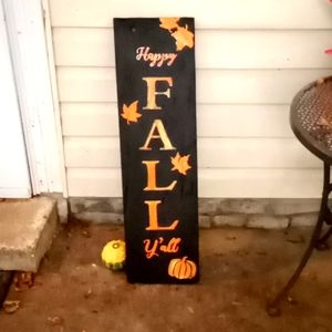 Wooden happy fall y'all sign